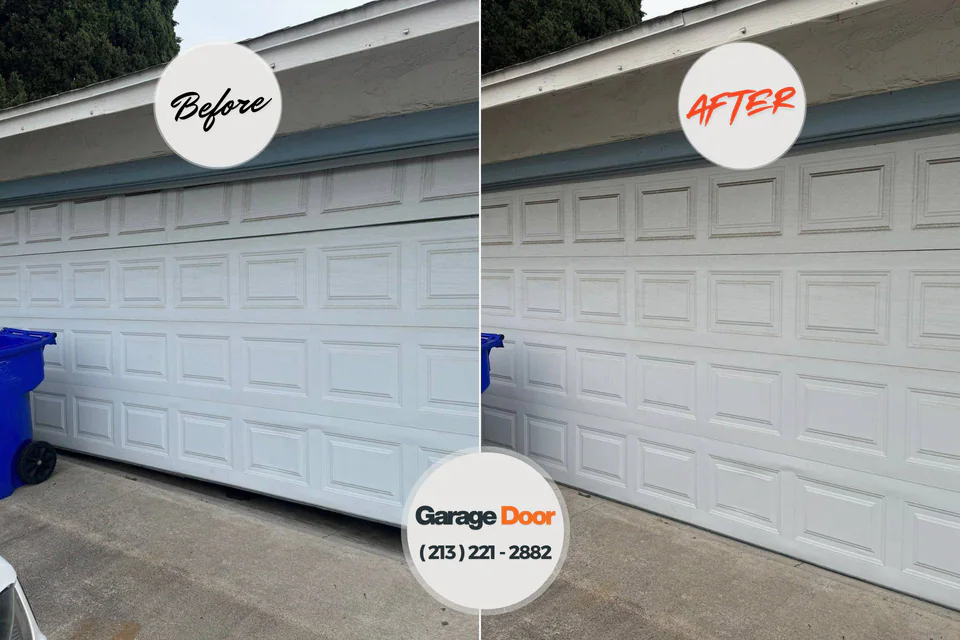 Before and after: garage door installation Laurinburg, NC
